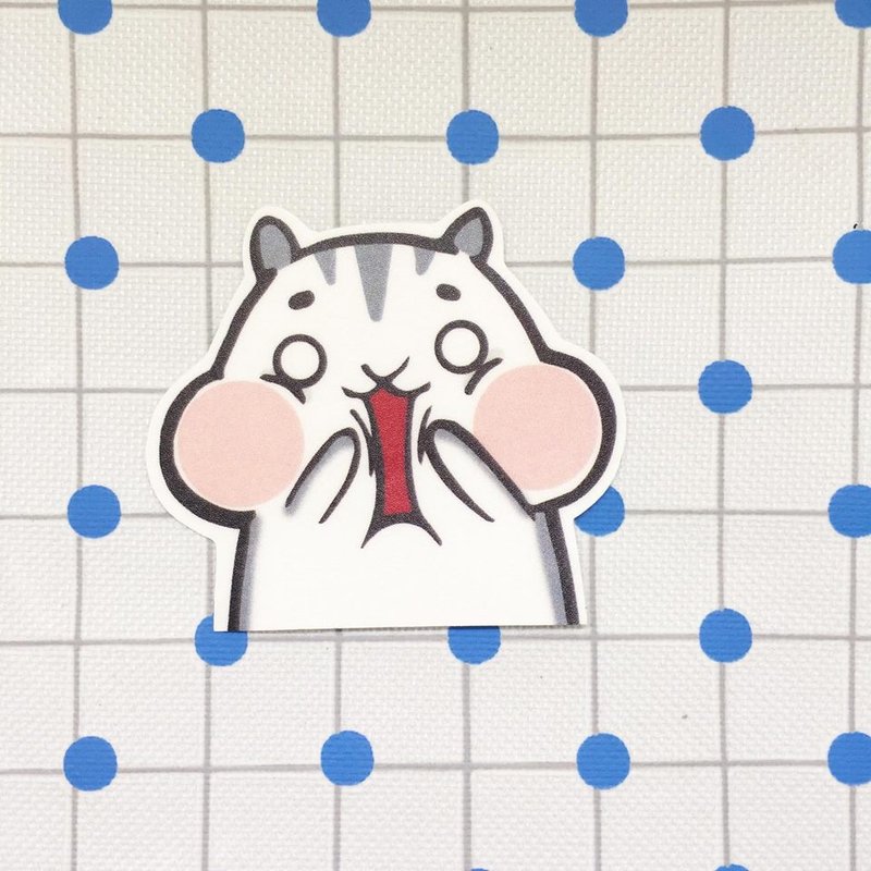 Small hamster shocked / waterproof stickers