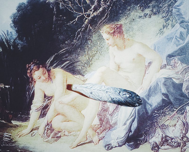 木刻手繪墜飾 - 羽毛 - 其他 - 木頭 黑色