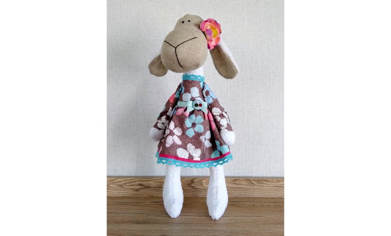 Sheep doll, Sheep toy, Sheep stuffed animal, Ring bearer gift, - 公仔/玩偶 - 亞麻 多色