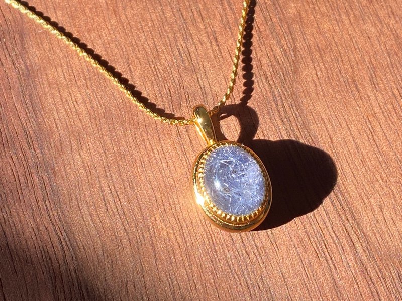 繁花灼灼 || 高品質 藍絨晶 藍線石 滿開| 925純銀吊墜 設計款 - 項鍊 - 純銀 藍色