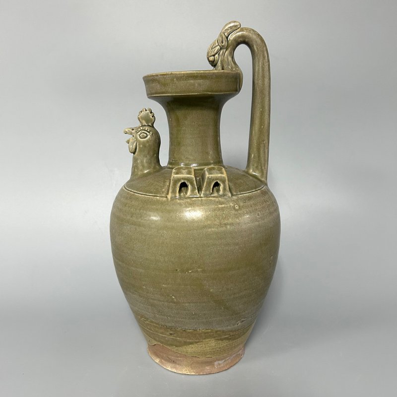 晉青釉盤口龍柄雞首壺 - 擺飾/家飾品 - 陶 卡其色