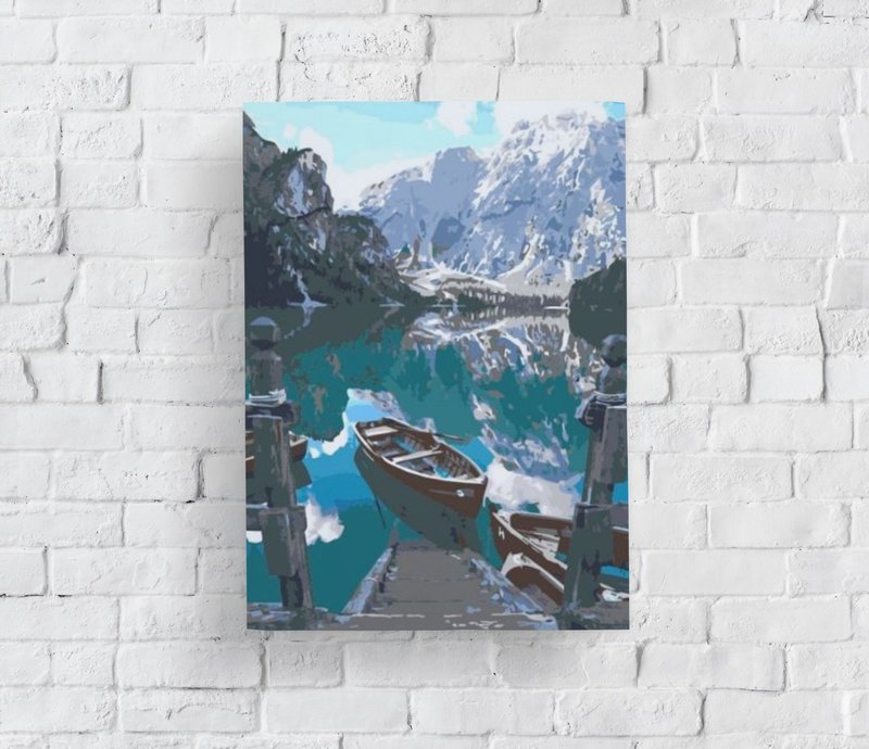 班芙鏡湖 創意數字油畫 【銷售排行榜 】 - 插畫/繪畫/寫字 - 其他材質