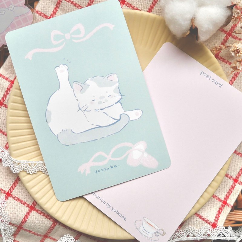 ポストカード ばれりーにゃ - 卡片/明信片 - 紙 綠色