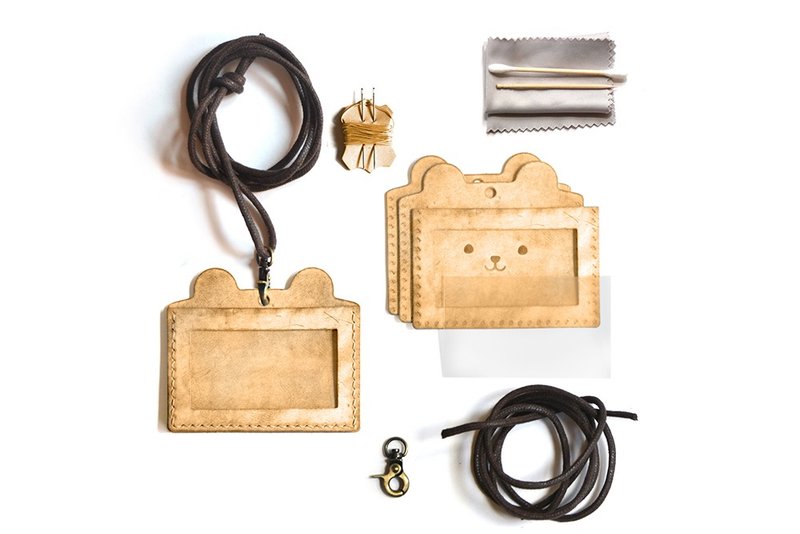 Fading Mist Leather DIY Kit Set - Teddy ID Card Holder