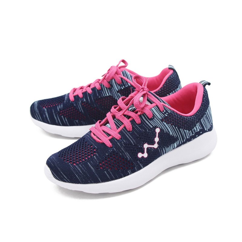 WALKING ZONE 天痕系列飛線編織慢跑休閒鞋女鞋-深藍(另有黑) - 女休閒鞋/帆布鞋 - 聚酯纖維