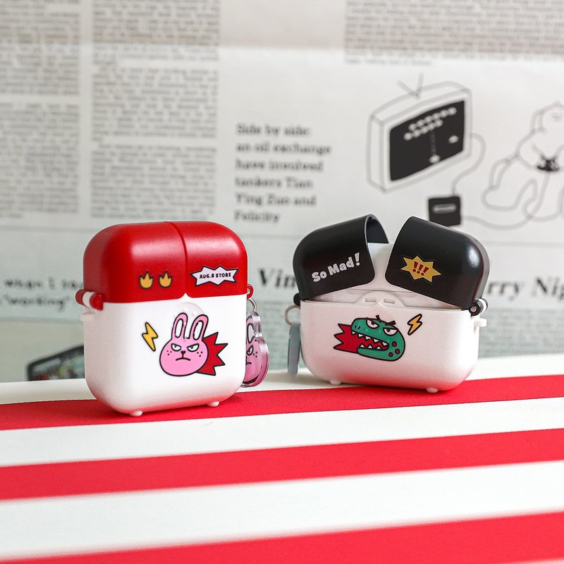AUG8 STORE 恐龍&兔兔 彈蓋AirPods耳機殼 - AirPods/耳機保護套 - 塑膠