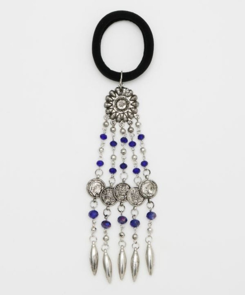 【熱門預購】 民族風玻璃墜飾髮圈 INSZ5310 - 髮夾/髮圈 - 其他材質