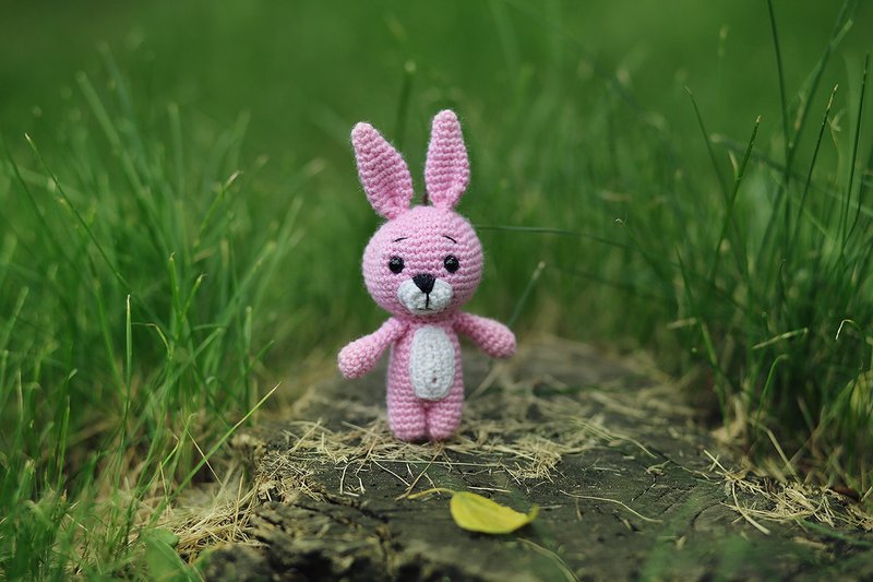 Crochet bunny, Crochet bunny Stuffed toy, bunny toy,  knitted bunny - 寶寶/兒童玩具/玩偶 - 羊毛 藍色