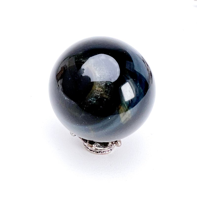 宥藍。水晶球 擺件 療癒 淨化負能量 避邪 l 藍虎眼球 l - 擺飾/家飾品 - 石頭 藍色