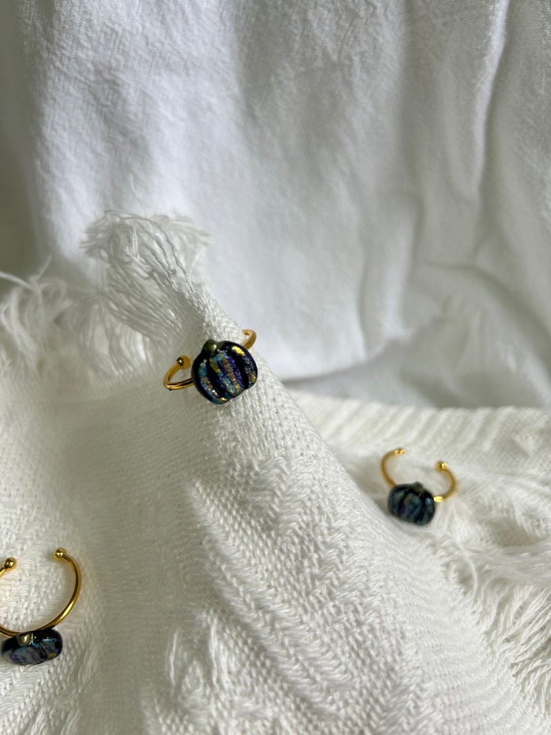 暗黑南瓜手作戒指萬聖節限定手作飾品可調式戒指halloween - 戒指 - 其他材質