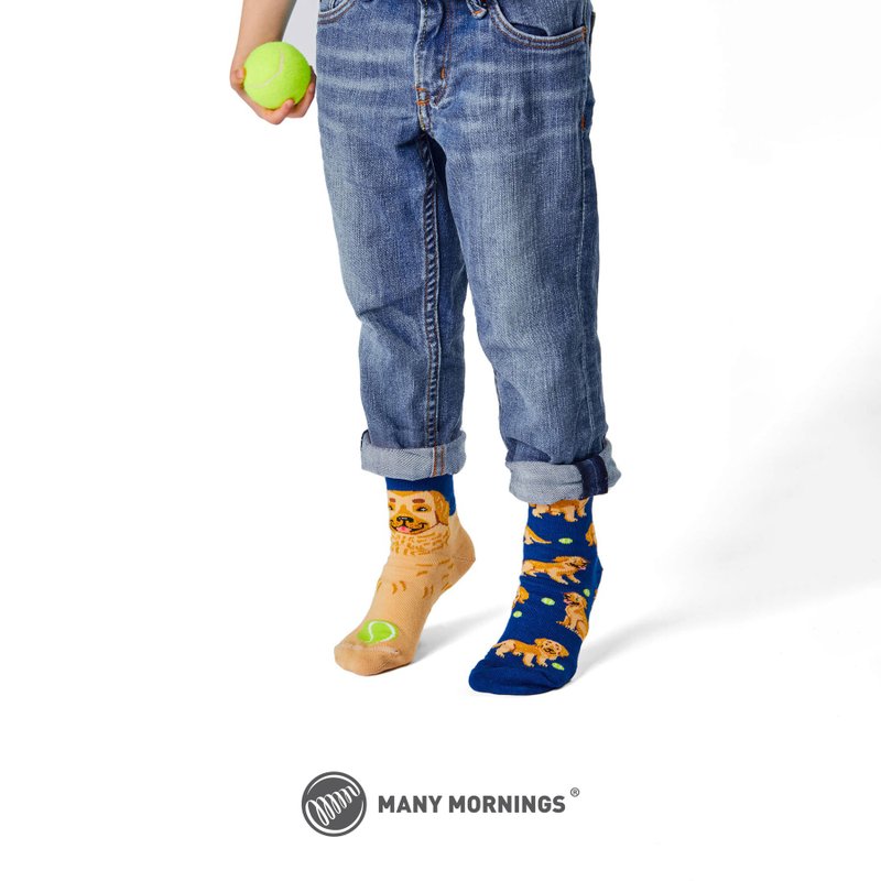 金仔賣萌 - 小童不對稱襪子 鴛鴦襪 - 襪子 - 棉.麻 藍色