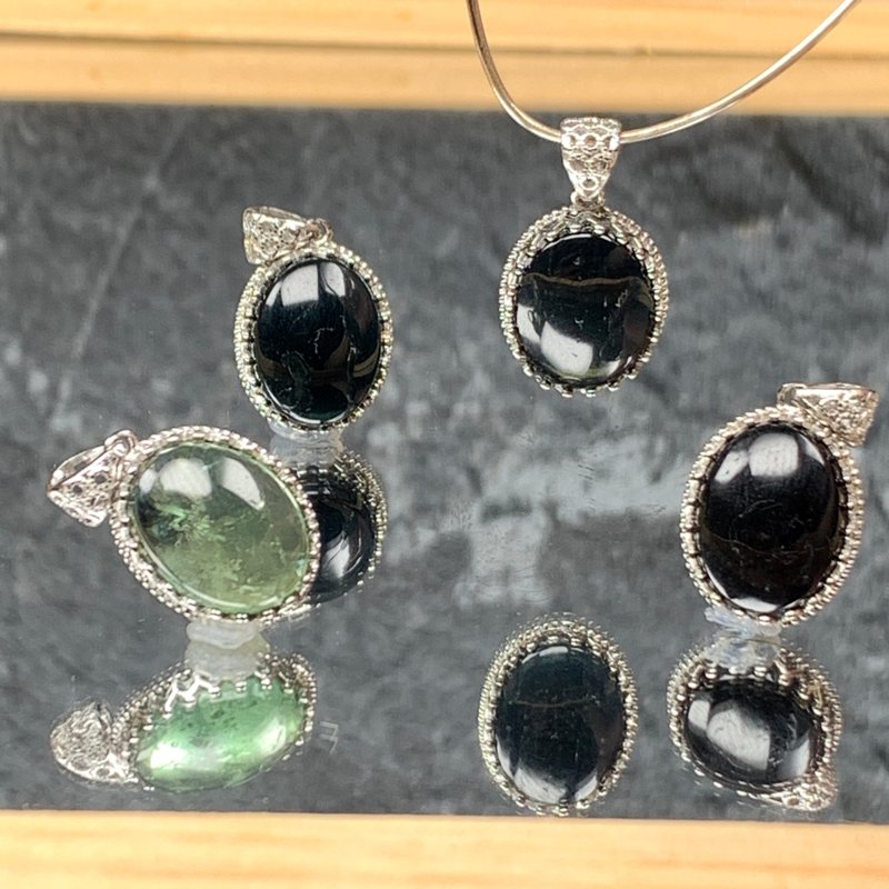 精品 藍碧璽 S925銀手工 吊墜 項鍊 - 項鍊 - 純銀 藍色