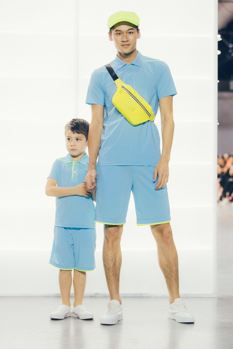【HOII】Basic Logo Polo Shirt - Kid - Blue