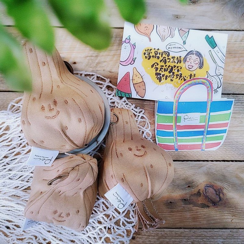 ::One Face One Bag Series-Styling Storage Bag-Sunlight Khaki Garlic Key Bag Coin Purse Small Object Storage::