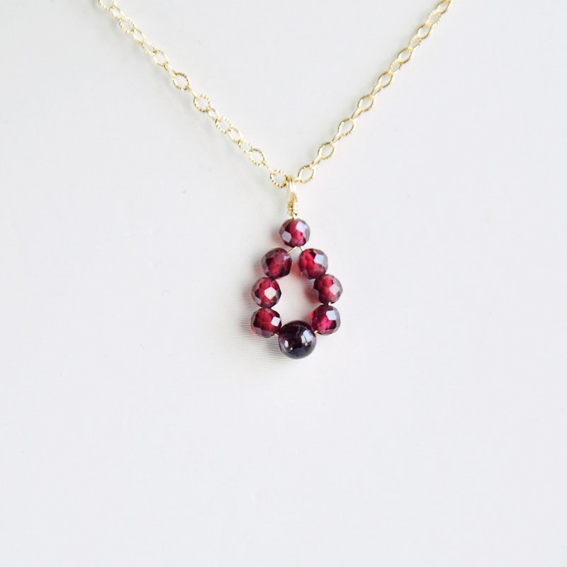 Watchmen-Hot Blood Necklace_Garnet 14Kgf Note Gold Clavicle Necklace