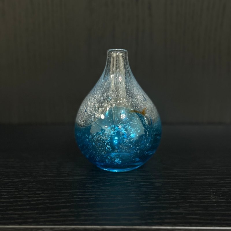 深藍泡層玻璃花瓶 - 擺飾/家飾品 - 玻璃