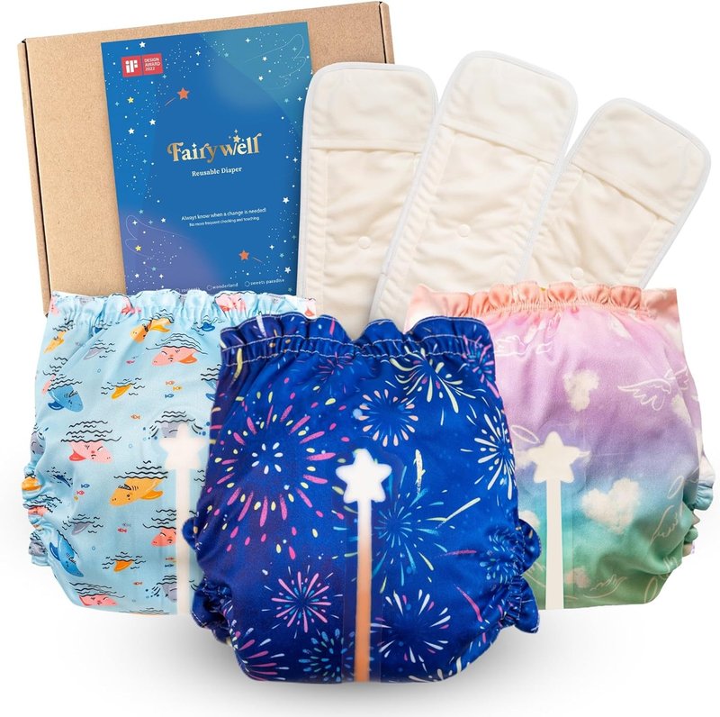Fairywell 仙女棒顯濕布尿布2.0版 三入組 含尿墊 - 其他 - 環保材質 透明