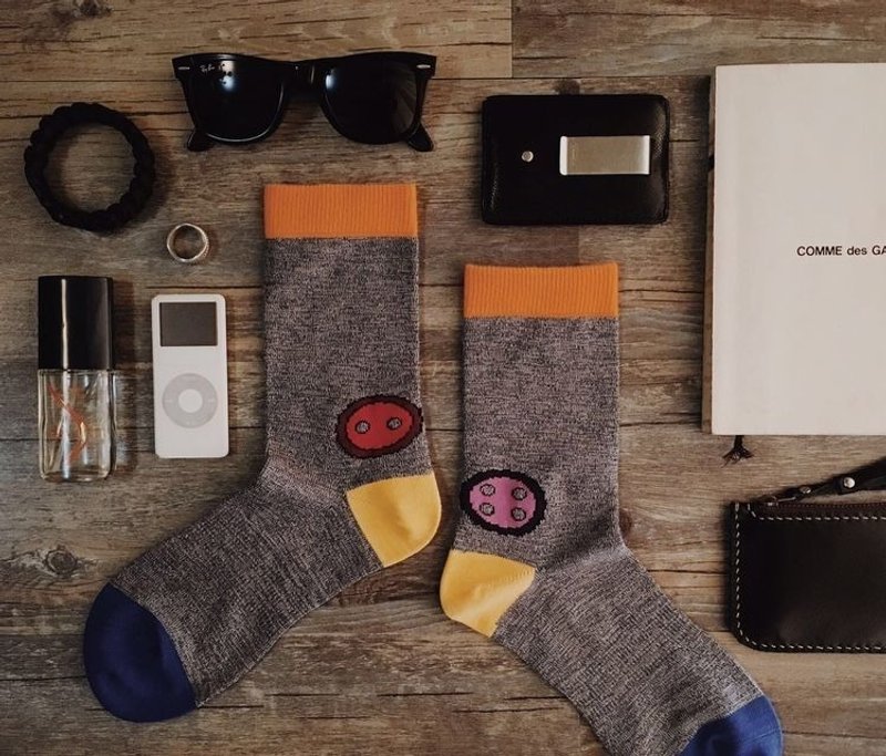 GillianSun Socks Collection 【HOT 熱銷款】1613OR_Button Man