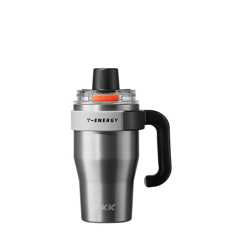 【TKK】T-One 彈蓋冰壩杯 316不鏽鋼x陶瓷噴塗 800ML-冰川銀 - 保溫瓶/保溫杯 - 不鏽鋼 銀色