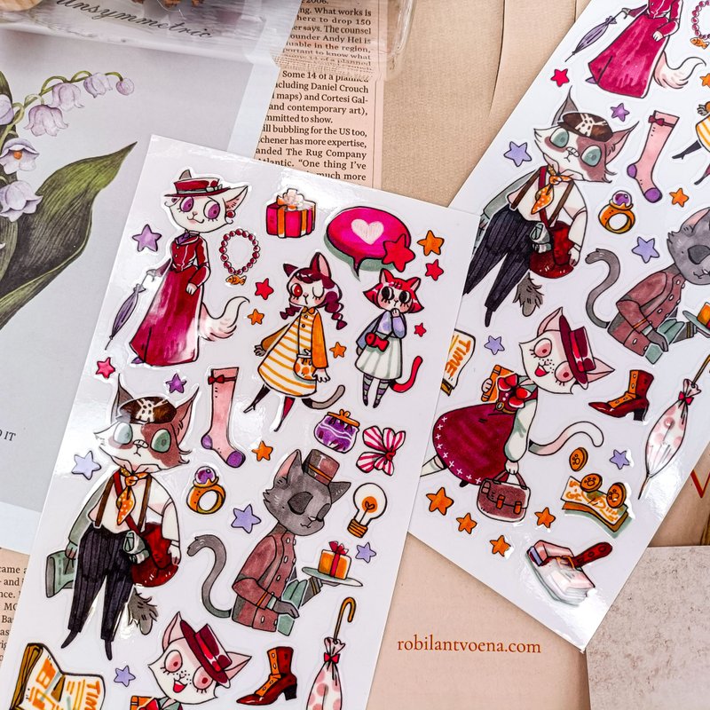 555 動物職人-貓 Series of Workers- Cat / 轉印貼纸 - 貼紙 - 其他材質 多色