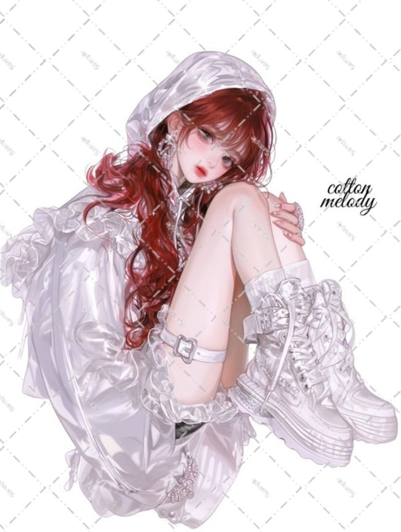 original sticker no.5612 人物ステッカー オリジナルステッカー 人物ステッカー 女の子ステッカー オリジナル人物ステッカー - 貼紙 - 紙