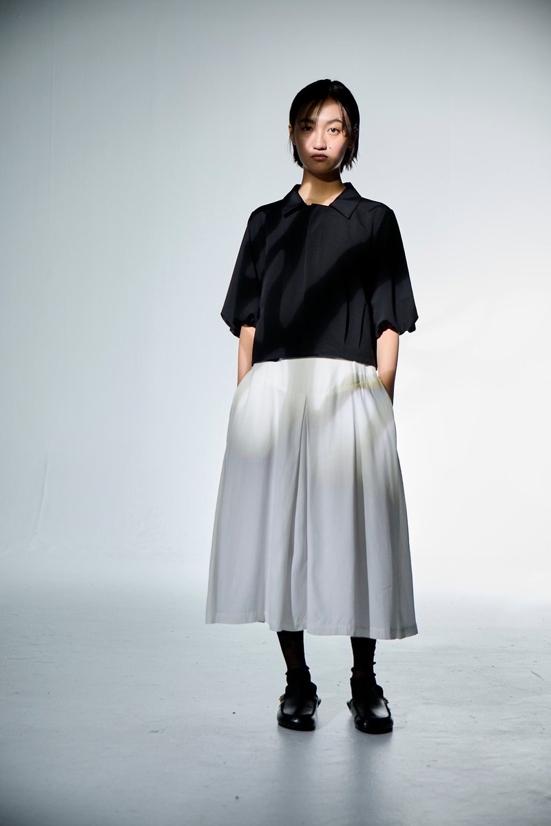 五分蓬袖短襯衫 - 女上衣/長袖上衣 - 其他材質