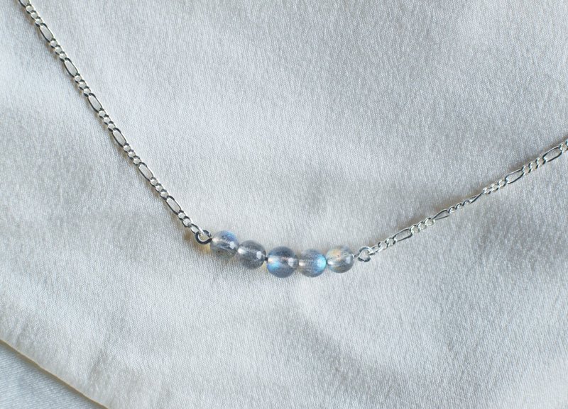 Dream Ferry - Grey Moonstone 925 Silver Clavicle Chain