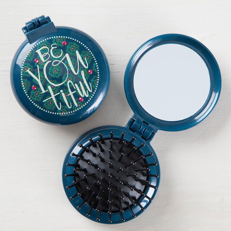 Round Folding Comb - Dark Green ∣ BRM020