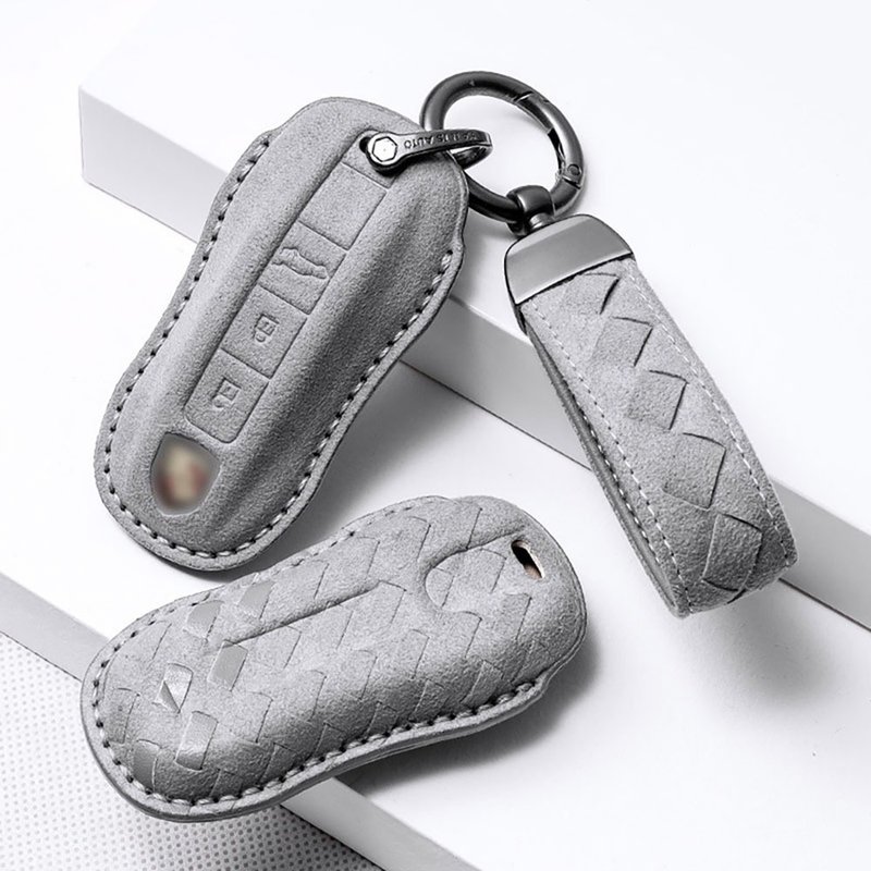 PORSCHE 991 911 718 GTS Macan Cayenne 保時捷 鑰匙皮套 鑰匙圈 - 鑰匙圈/鑰匙包 - 真皮