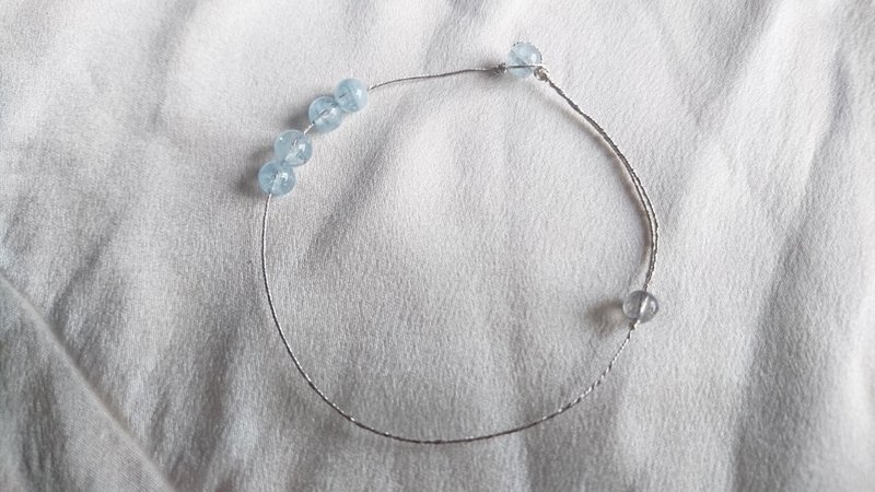 Ocean - Aquamarine Moonstone S999 Silver Bracelet