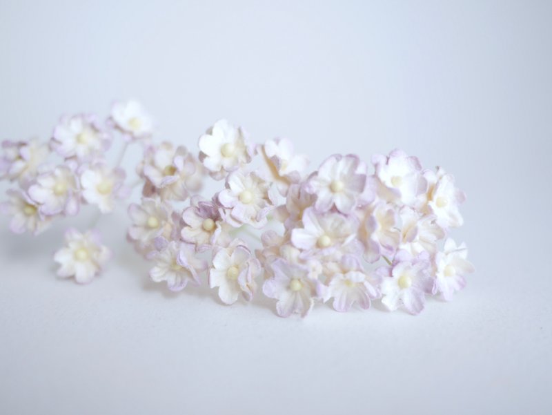 paper flower, 50 pcs. cherry blossom paper, 1.5 cm., pale fuchsia brush color - 其他 - 紙 粉紅色