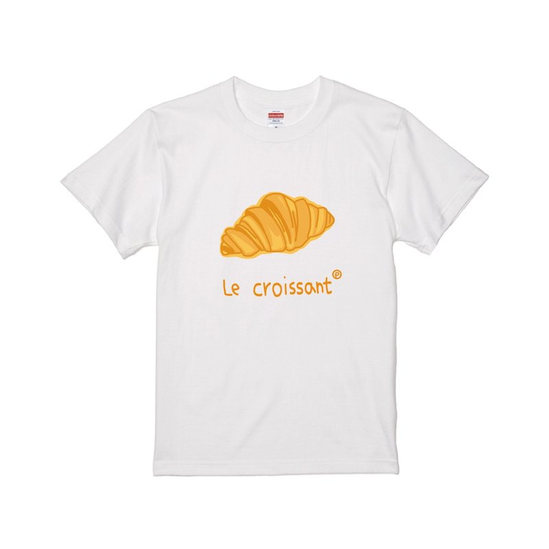 可頌造型 短袖T-shirt  Croissant 原創印花T恤 法式甜點 食物 - 女 T 恤 - 棉.麻 多色