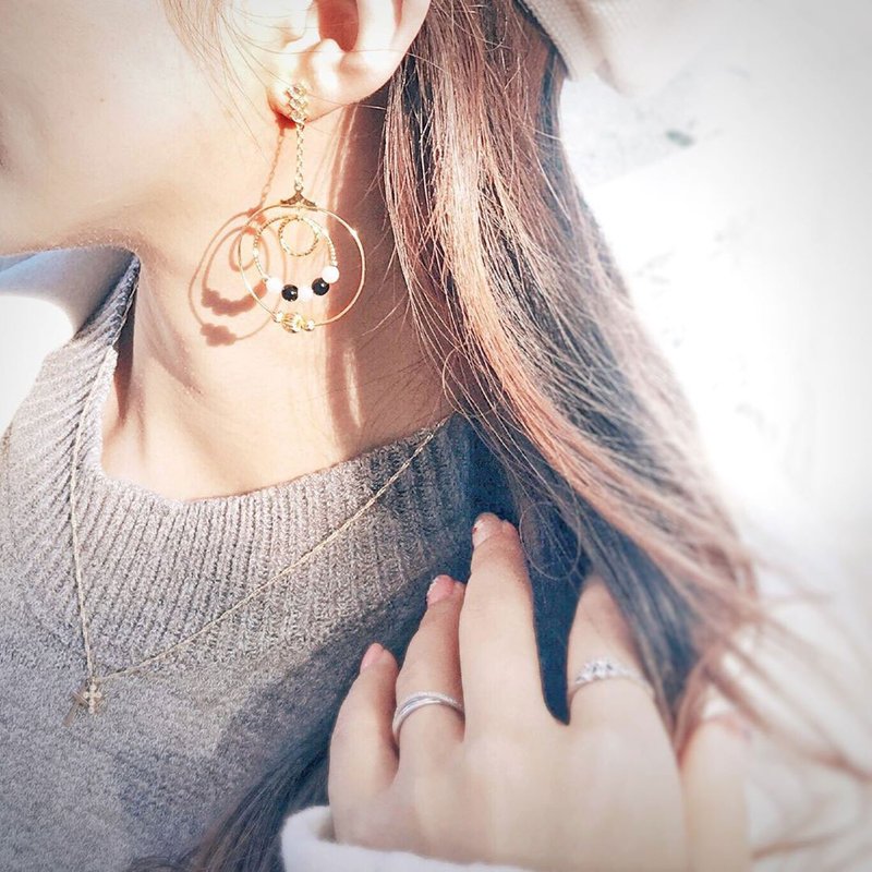 Giftest 18K鍍金 / 世界之光基督教耶穌福音飾品耳環聖經水晶J26 - 耳環/耳夾/耳骨夾 - 貴金屬 金色