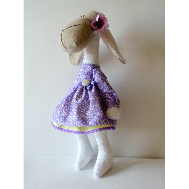 Sheep doll, Sheep stuffed animal, Sheep toy, Kids birthday gift - 公仔/玩偶 - 亞麻 紫色