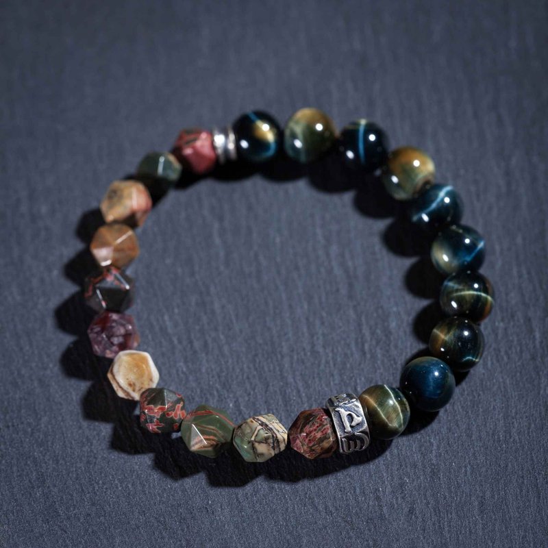 黃藍虎眼石畢加索石手鍊 |加索石925純銀天然石水晶 客製化禮物 - 手鍊/手環 - 半寶石 多色