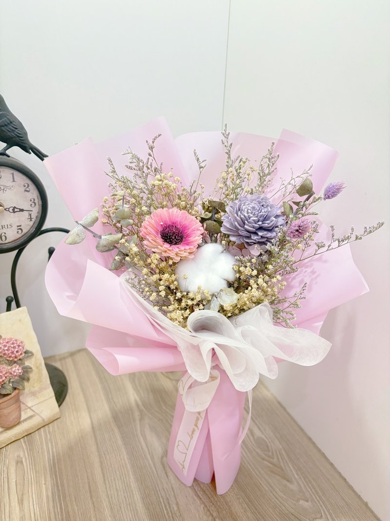 乾燥花束/粉紫色系/送禮/生日/賀禮 - 乾燥花/永生花 - 植物.花 紫色