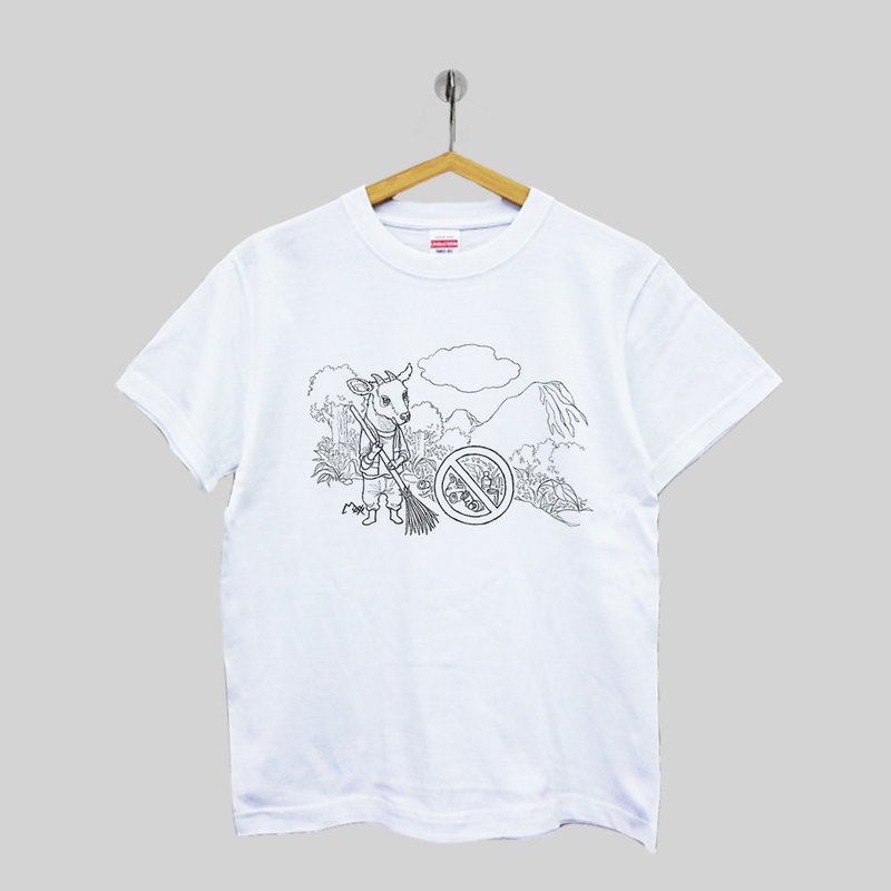 【客製化禮物】【插畫家 牛奶丼】CLEANER SEROW | 品牌短袖T恤 - 帽T/大學T - 棉.麻 多色