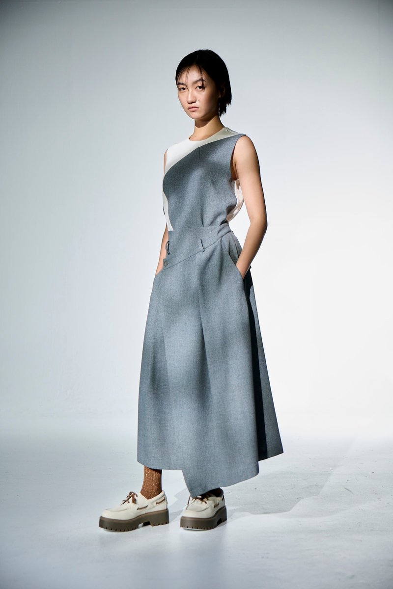 剪接無袖上衣 - 背心/無袖上衣 - 其他材質