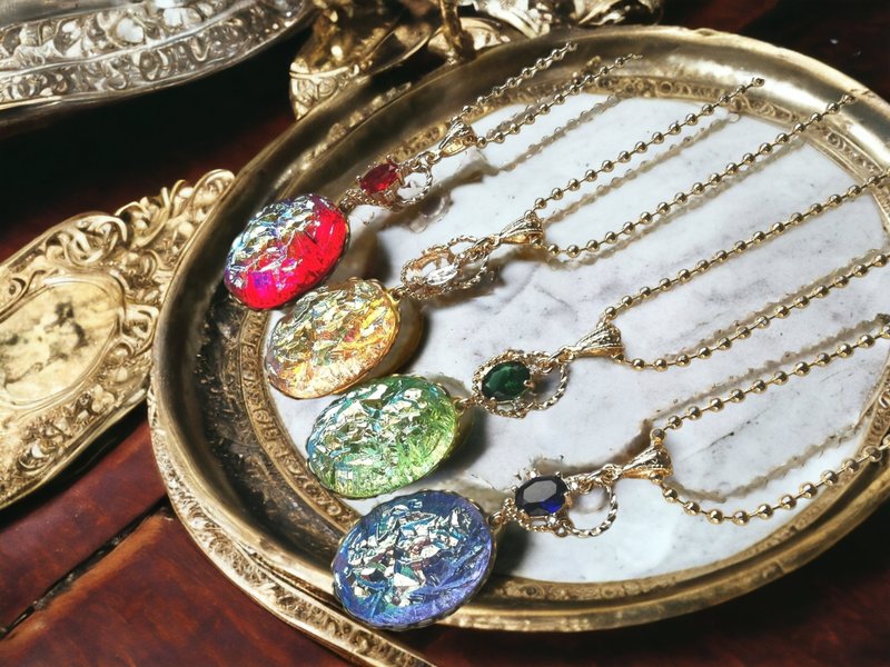 オーロラアイスバーグ  1940sヴィンテージガラス - 項鍊 - 玻璃 多色