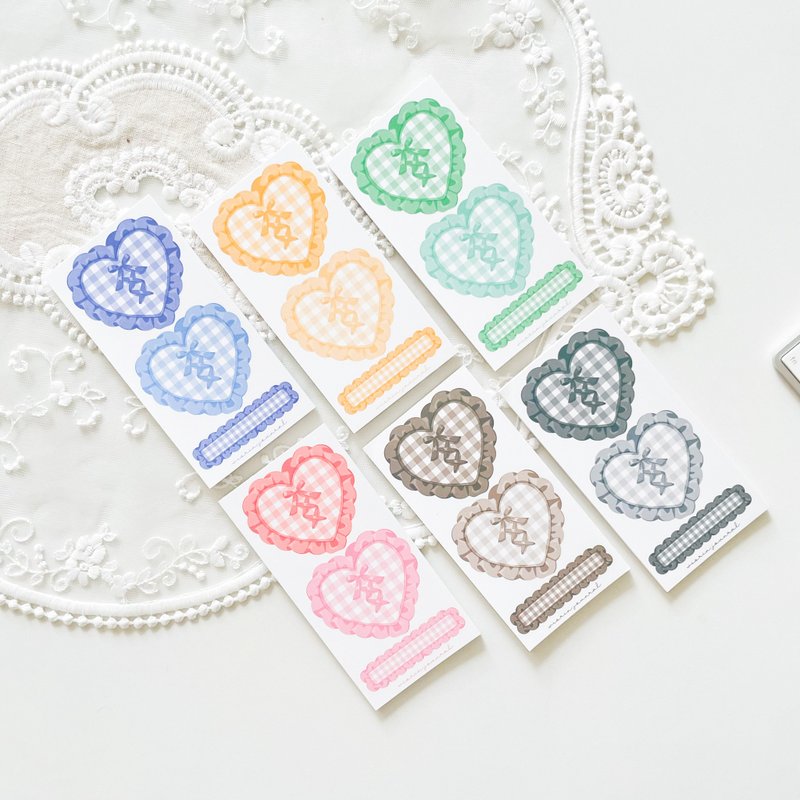 Check heart scrapbook paper notepads paper - 便條紙/便利貼 - 紙