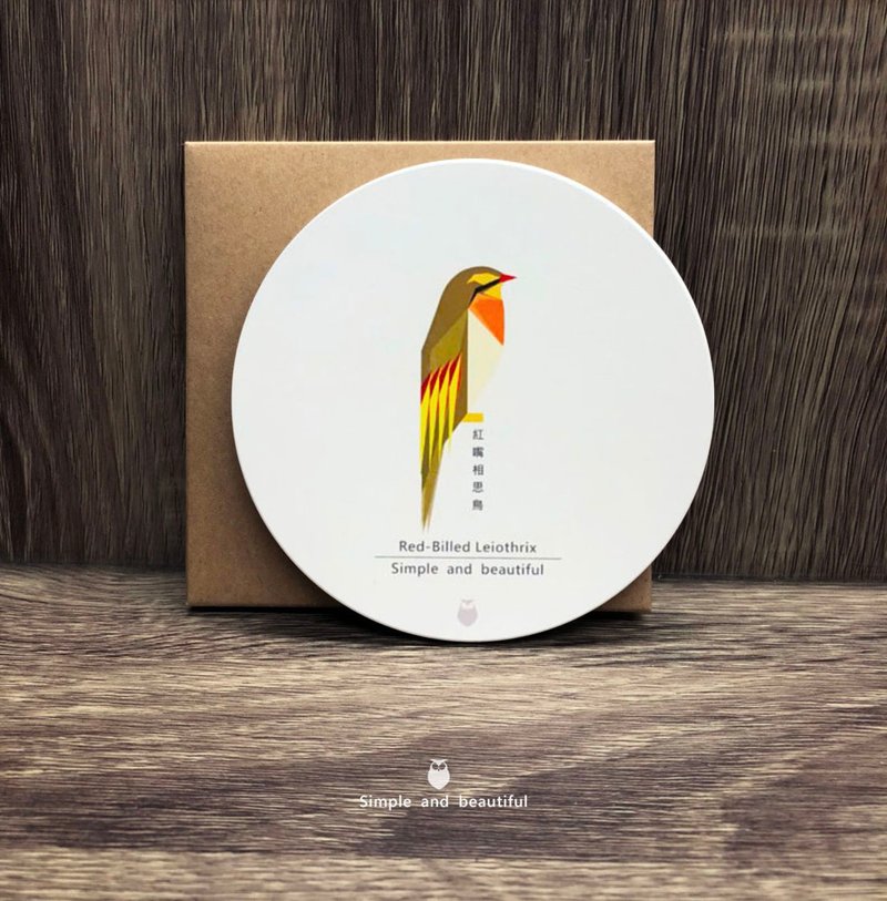Red-billed Lovebird-Ceramic Water Coaster