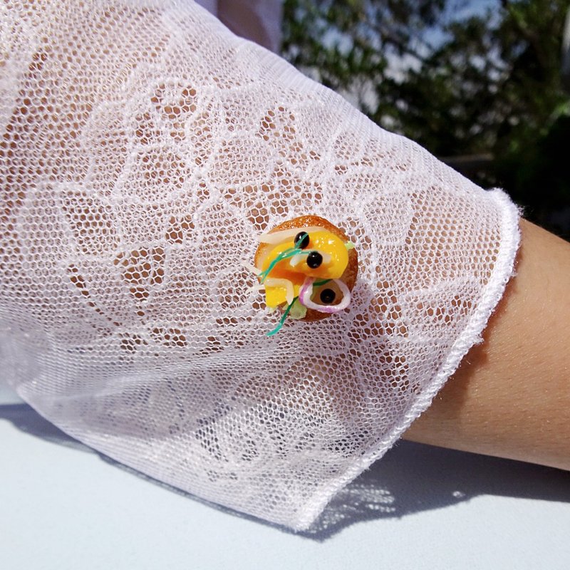 Japanese Clay Ah Light cufflinks / pin badge