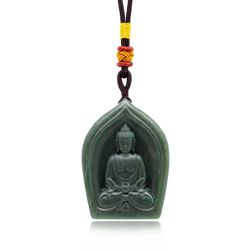 【正佳珠寶】和田玉 塔青料 阿彌陀佛吊墜 和田玉吊墜 - 項鍊 - 玉石 多色