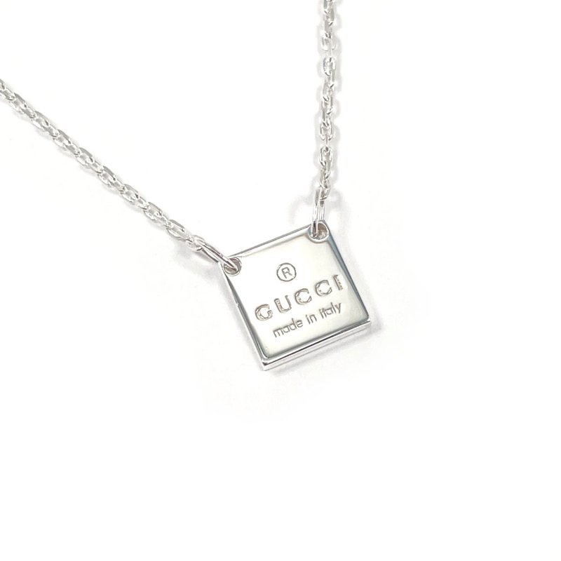 【日本直送 中古美品】グッチ GUCCI ネックレス スクエア ロゴプレート シルバー925 アクセサリー 新品仕上げ済み ジュエリーユニセックス - 項鍊 - 純銀 銀色