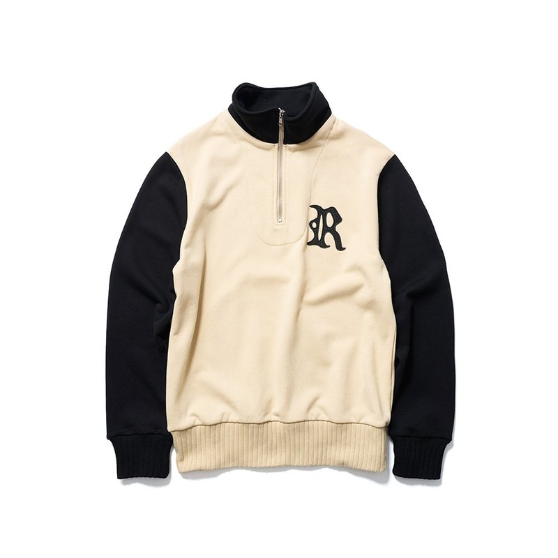 Half-Zip Racing Sweater - 卡其 Khaki - 男 T 恤 - 棉.麻