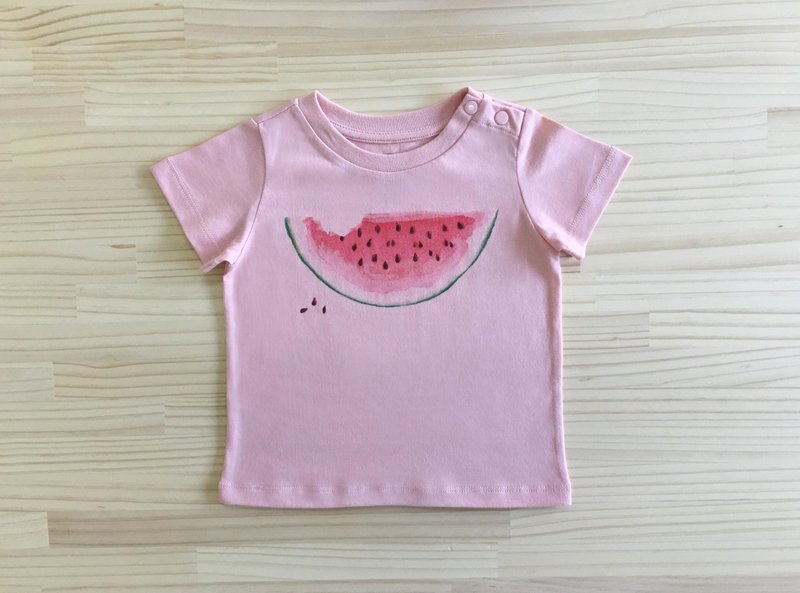 gujui love watermelon - organic cotton short-sleeved shirt - Pink