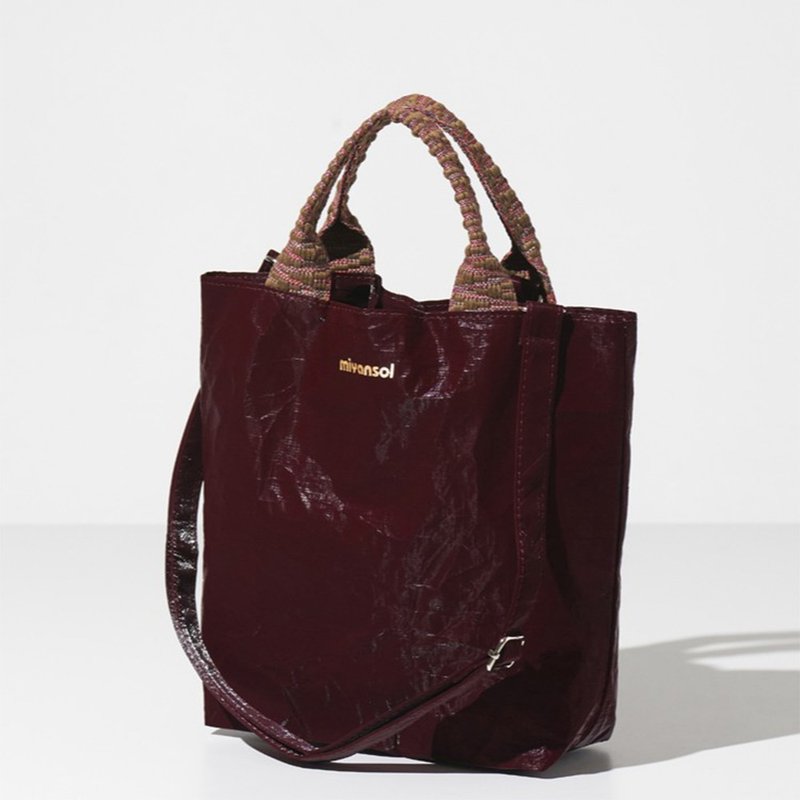 【Pinkoi 線下活動預購商品】Miyansol皺皺迷你托特包-K.紅絲絨 - 側背包/斜背包 - 紙 紅色