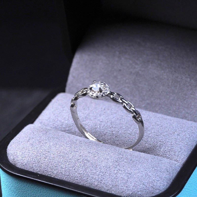 冰種翡翠蛋面戒指 925純銀 | 天然緬甸玉翡翠A貨 | 送禮 - 戒指 - 玉石 透明