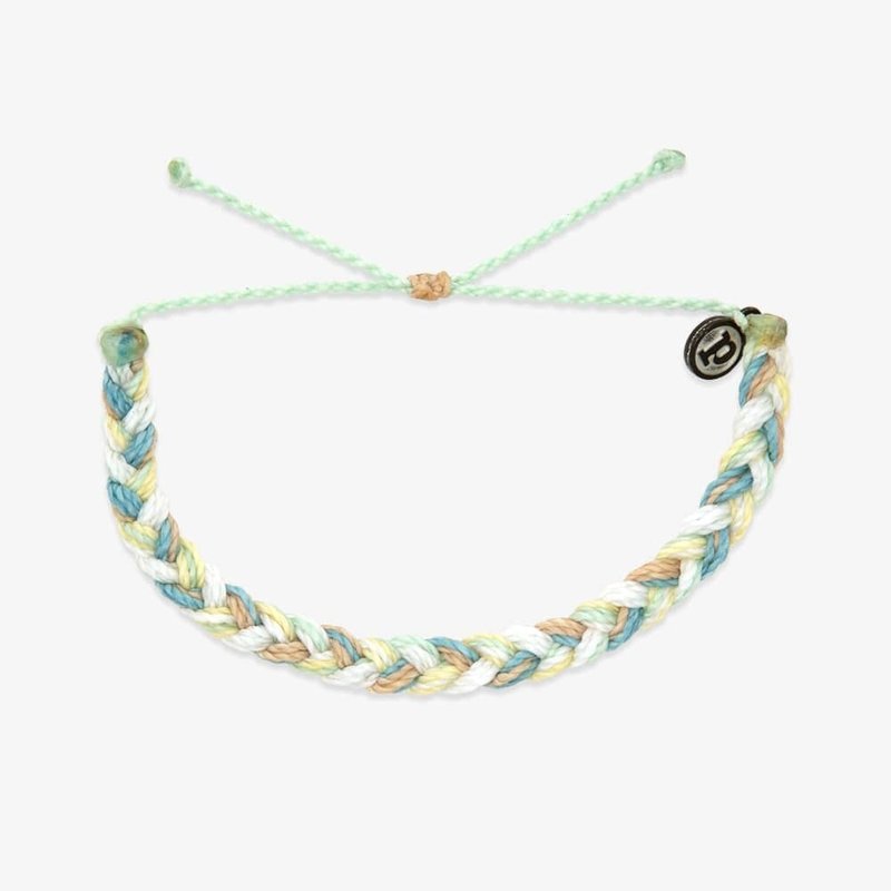 Pura Vida 美國手工 WHISPER 輕聲細語 粗線編織可調式衝浪手環 - 手鍊/手環 - 其他材質 綠色