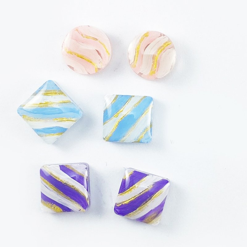 Japanese resin*Hand painted candy earrings